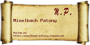 Miselbach Patony névjegykártya